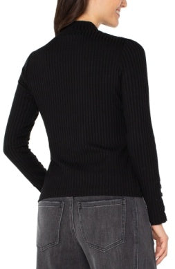 long slv mock neck knit top w/ button detail LM8J03K61