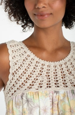 slvless woven dress w/crochet LMD035CF2P83