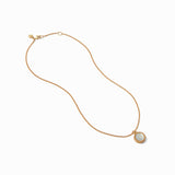 N377GIRC00 FLER DE LIS NECKLACE W CLEAR CRYSTAL REVERSIBLE