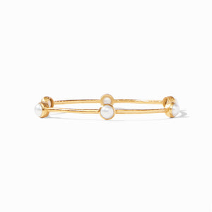 BG047GPL-M MILANO LUXE BANGLE GOLD PEARL MED