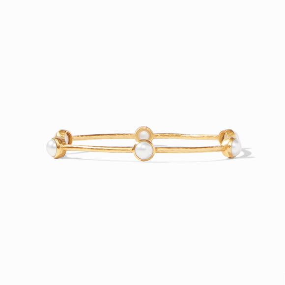 BG047GPL-M MILANO LUXE BANGLE GOLD PEARL MED