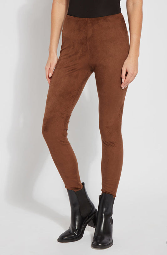 10-1730-M8 HI WAIST SUEDE LEGGING/BRONZE