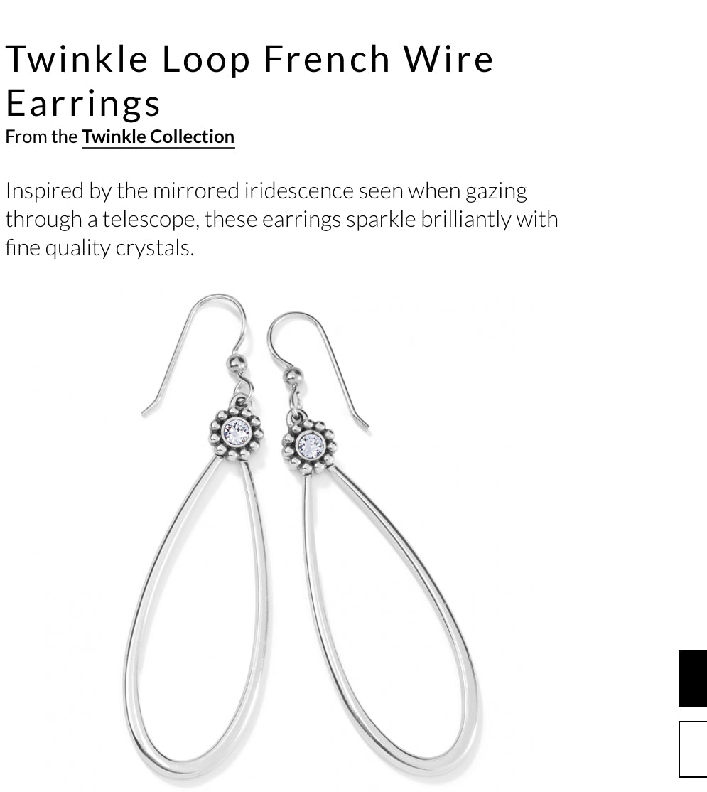 JA7071 TWINKEL LOOP FR WR EARRING