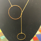 16163 Double Circle Lariat Necklace