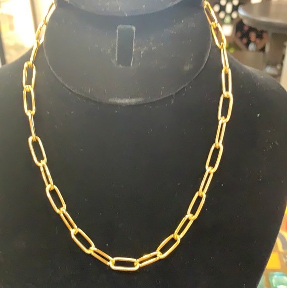 20516 BADIC GOLD PAPERCLIP CHAIN LINK NECKLACE