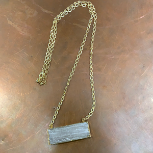 GILDED EDGE SELENITE BAR NECKLACE