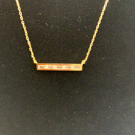 19990 BAGUETTE CZ FESTOON BAR NECKLACE