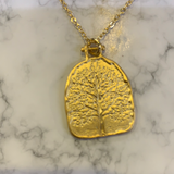 N3098 18K Gold Plated Tree of Life w Medallion