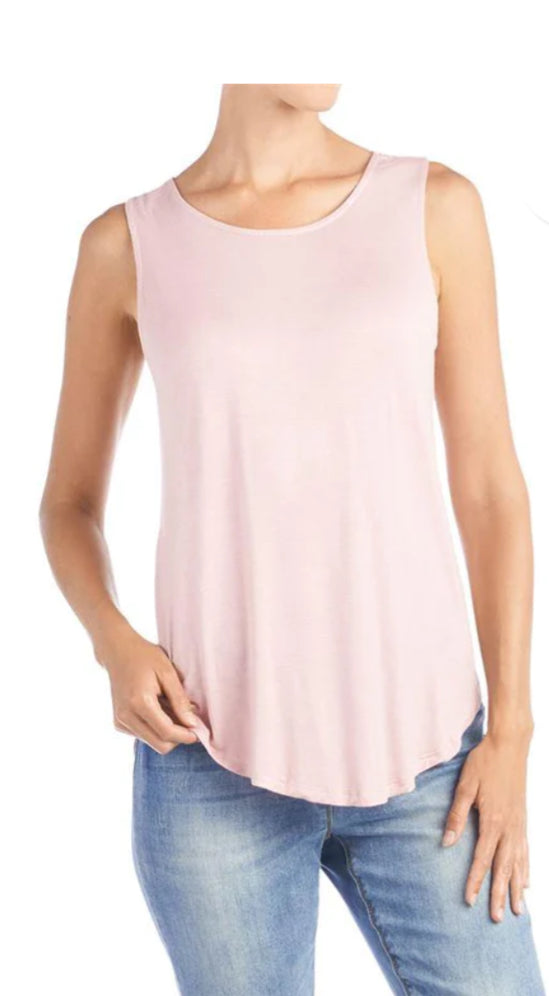 ERIN PLEAT BACK TANK - GREY LILAC