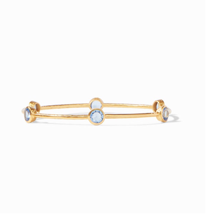 BG047GICA-M  MILANO BANGLE GOLD CHALCEDONY BLUE-M