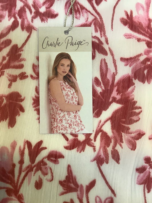 408662 POLY/CHIFFON WVN FLORAL TOP