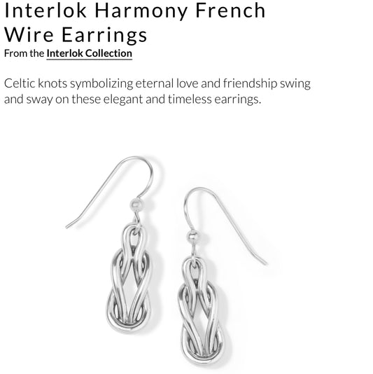 JA8660 INTERLOK HARMONY FRENCH WIRE EARRING