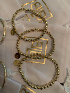 The Mrs. Sets - set of 3 beaded bracelets gold